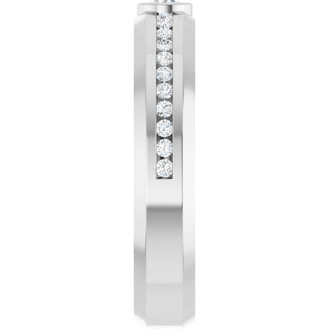 Platinum Round Lab-Grown Diamond Accented Band - 3mm Stones - view 4