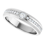 Platinum Round Lab-Grown Diamond Accented Band - 3mm Stones - view 5