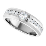 Platinum Round Lab-Grown Diamond Accented Band - 4.1mm Stones - view 5