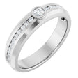 Platinum Round Lab-Grown Diamond Accented Band - 3mm Stones
