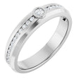 Platinum Round Lab-Grown Diamond Accented Band - 2.5mm Stones