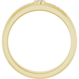 14K Gold Round Lab-Grown Diamond Accented Band - 2.5mm Stones - Yellow Gold - view 2