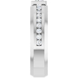 14K Gold Square Lab-Grown Diamond Accented Band - 4x4mm Stones - White Gold - view 4