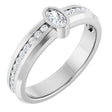 Platinum Oval Lab-Grown Diamond Accented Band - 5x3mm Stones