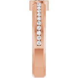 14K Gold Oval Lab-Grown Diamond Accented Band - 5x3mm Stones - Rose Gold - view 4