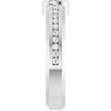 14K Gold Oval Lab-Grown Diamond Accented Band - 5x3mm Stones - White Gold - view 4