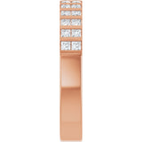 14K Gold Square Natural Diamond Channel-Set Double Row Anniversary Band - 1/2 CTW - Rose Gold - view 4