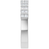 14K Gold Square Lab-Grown Diamond Channel-Set Double Row Anniversary Band - 1/2 CTW - White Gold - view 4