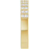 14K Gold Square Natural Diamond Channel-Set Double Row Anniversary Band - 1/2 CTW - Yellow Gold - view 4