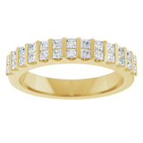 14K Gold Square Lab-Grown Diamond Channel-Set Double Row Anniversary Band - 1/2 CTW - Yellow Gold - view 3