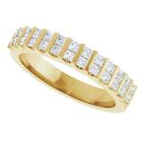 14K Gold Square Natural Diamond Channel-Set Double Row Anniversary Band - 1/2 CTW - Yellow Gold - view 5