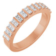 14K Gold Square Lab-Grown Diamond Channel-Set Double Row Anniversary Band - 1/2 CTW - Rose Gold
