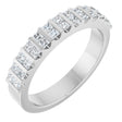 Platinum Square Lab-Grown Diamond Channel-Set Double Row Anniversary Band - 1/2 CTW