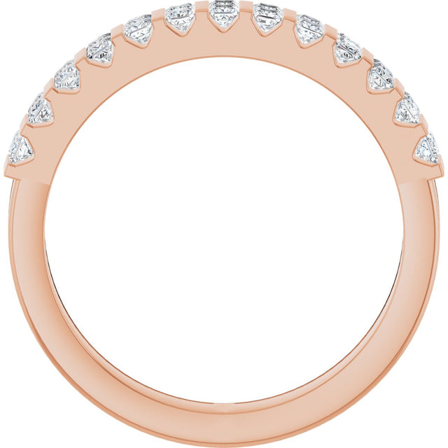 14K Gold Square Natural Diamond Channel-Set Double Row Anniversary Band - 1/2 CTW - Rose Gold - view 2