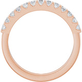 14K Gold Square Lab-Grown Diamond Channel-Set Double Row Anniversary Band - 1/2 CTW - Rose Gold - view 2