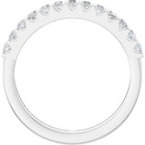 14K Gold Square Natural Diamond Channel-Set Double Row Anniversary Band - 1/2 CTW - White Gold - view 2