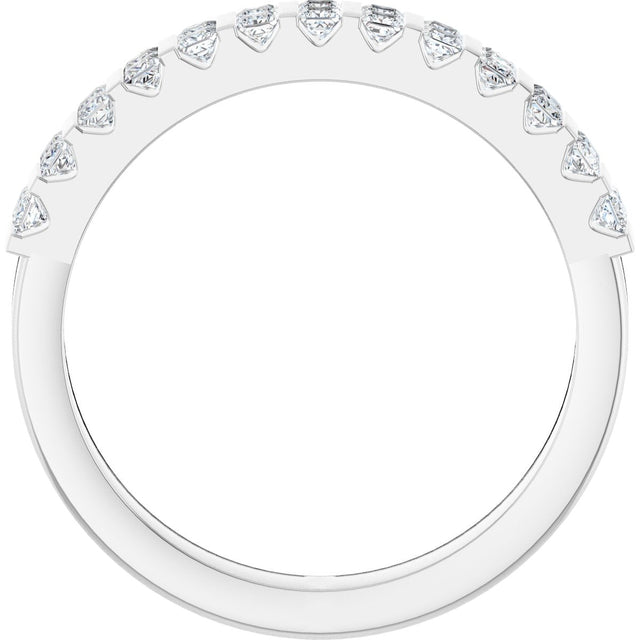 Platinum Square Lab-Grown Diamond Channel-Set Double Row Anniversary Band - 1/2 CTW - view 2