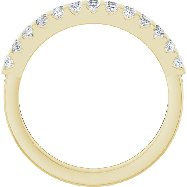 14K Gold Square Lab-Grown Diamond Channel-Set Double Row Anniversary Band - 1/2 CTW - Yellow Gold - view 2