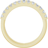 14K Gold Square Natural Diamond Channel-Set Double Row Anniversary Band - 1/2 CTW - Yellow Gold - view 2