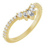 14K Gold Marquise Lab-Grown Diamond Contour Band - 1/3 CTW - Yellow Gold