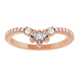 14K Gold Marquise Natural Diamond Contour Band - 1/3 CTW - Rose Gold - view 3