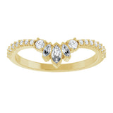 14K Gold Marquise Lab-Grown Diamond Contour Band - 1/3 CTW - Yellow Gold - view 3