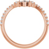 14K Gold Marquise Lab-Grown Diamond Contour Band - 1/3 CTW - Rose Gold - view 2