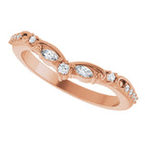 14K Gold Marquise Lab-Grown Diamond Contour Band - 1/6 CTW - Rose Gold - view 5