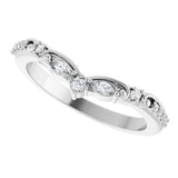 Platinum Marquise Lab-Grown Diamond Contour Band - 1/6 CTW - view 5