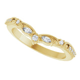 14K Gold Marquise Lab-Grown Diamond Contour Band - 1/6 CTW - Yellow Gold - view 5