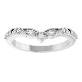 Platinum Marquise Lab-Grown Diamond Contour Band - 1/6 CTW - view 3