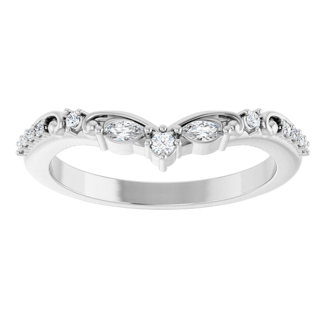 Platinum Marquise Lab-Grown Diamond Contour Band - 1/6 CTW - view 3
