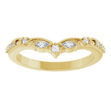 14K Gold Marquise Lab-Grown Diamond Contour Band - 1/6 CTW - Yellow Gold - view 3