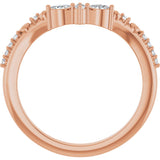 14K Gold Marquise Lab-Grown Diamond Contour Band - 1/6 CTW - Rose Gold - view 2