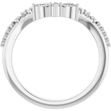 Platinum Marquise Lab-Grown Diamond Contour Band - 1/6 CTW - view 2