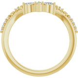 14K Gold Marquise Lab-Grown Diamond Contour Band - 1/6 CTW - Yellow Gold - view 2