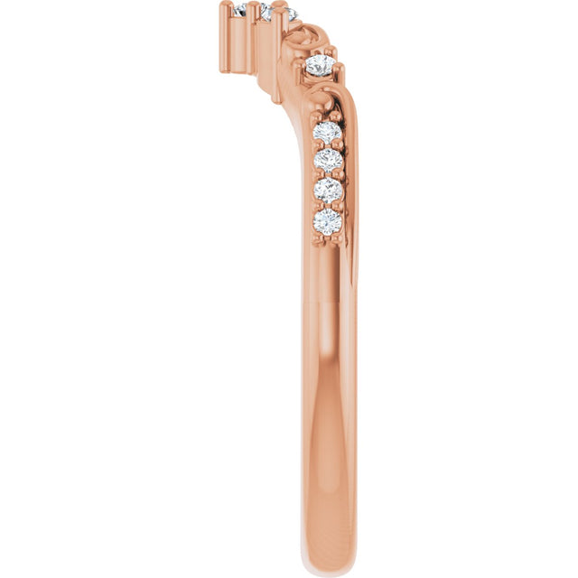 14K Gold Marquise Lab-Grown Diamond Contour Band - 1/6 CTW - Rose Gold - view 4