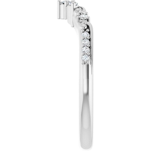 Platinum Marquise Lab-Grown Diamond Contour Band - 1/6 CTW - view 4