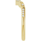 14K Gold Marquise Lab-Grown Diamond Contour Band - 1/6 CTW - Yellow Gold - view 4