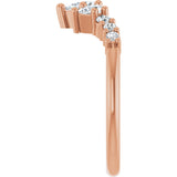 14K Gold Pear Natural Diamond Contour Band - 3/8-1/2 CTW - Rose Gold - view 4