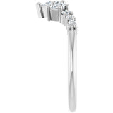 Platinum Pear Natural Diamond Contour Band - 3/8-1/2 CTW - view 4
