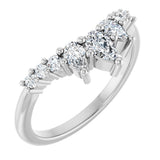 Platinum Pear Natural Diamond Contour Band - 3/8-1/2 CTW