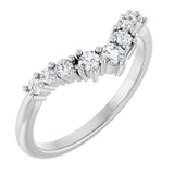 14K Gold Round Lab-Grown Diamond Contour Band - 1/4-3/8 CTW - White Gold