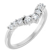 Platinum Round Natural Diamond Contour Band - 1/4-3/8 CTW