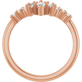 14K Gold Marquise Lab-Grown Diamond Contour Band - 1/4-3/8 CTW - Rose Gold - view 2