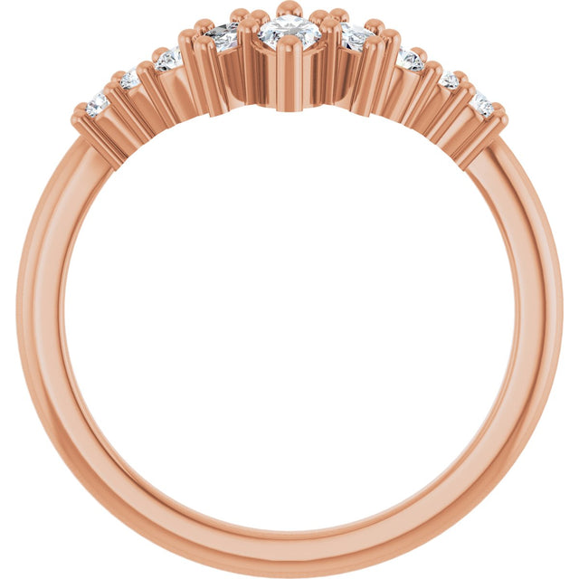 14K Gold Marquise Lab-Grown Diamond Contour Band - 1/4-3/8 CTW - Rose Gold - view 2