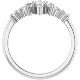 14K Gold Marquise Lab-Grown Diamond Contour Band - 1/4-3/8 CTW - White Gold - view 2