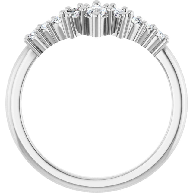 Platinum Marquise Lab-Grown Diamond Contour Band - 1/4-3/8 CTW - view 2