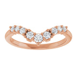 14K Gold Round Lab-Grown Diamond Contour Band - 1/4-3/8 CTW - Rose Gold - view 3