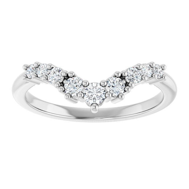 Platinum Round Lab-Grown Diamond Contour Band - 1/4-3/8 CTW - view 3